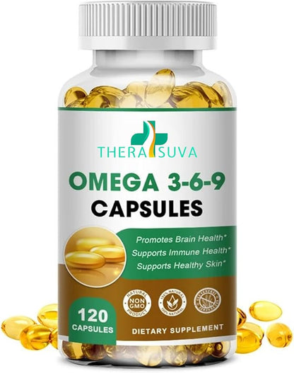 High-Potency Omega 3-6-9, 100% Vegan Sourced Natural Supplement for Heart and Joint Health, 2 Month Supply, 120 Softgels