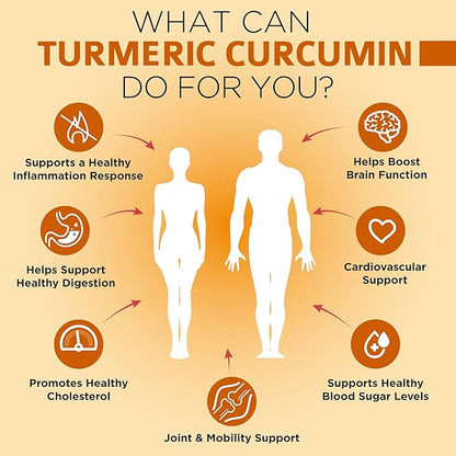 OmniBiotics Organic Turmeric Curcumin Supplement with Black Pepper Extract – 1500mg Turmeric with 95% Curcuminoids & BioPerine, High Absorption for Joint Support – 120 Vegan Capsules