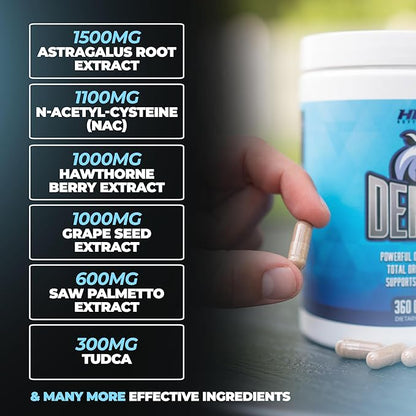 Defend Cycle Support - Most Stacked & Complete Organ Protection, Liver Support, Kidneys, Heart, Prostate & Immune System On Cycle - Contains NAC, TUDCA, Milk Thistle, Astragalus & More (360 Capsules)