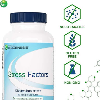 Nutra Biogenesis Sleep Factors - Sleep Aid Supplement for Adults with Melatonin, Magnesium, Valerian Root, GABA & L-Theanine, Sleeping & Rest Support - 60 Veggie Capsules