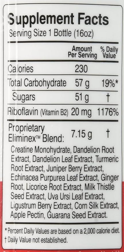 Herbal Clean Qcarbo16 Same-Day Detox Cleanse Drink (16 fl oz) - Tropical Flavor Full Body Cleanse* Detox Drink for Moderate Toxin Level*, Vitamin B2 and Vitamin B12 for Men & Women