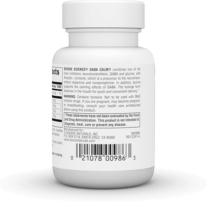 Source Naturals Serene Science GABA, 125 mg, Orange Flavored* - 30 Lozenges