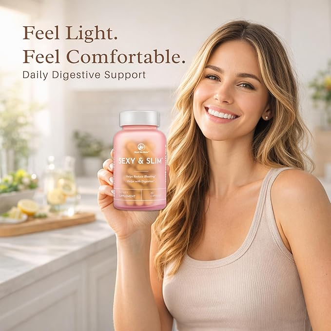 Bloat No More Digestive Enzymes - Sexy and Slim Bloating Relief for Women, Helps Debloating and Gas Relief & Promotes Digestion with Fenugreek & Dandelion - 60 Count