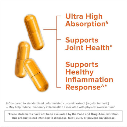 Qunol Turmeric Curcumin Supplement, Turmeric 1500mg With Ultra High Absorption, Joint Support Supplement, Extra Strength Turmeric Capsules, 2 Month Supply, 180 Count (Pack of 1)