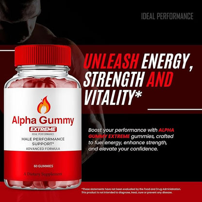 Alpha Gummies for Men, Alpha Gummy Extreme for Men - Maximum Strength Performance Supplement, All Natural Support Overall Health & Wellness, Advanced Formula, AlphaGummies Extreme Reviews (3 Pack)