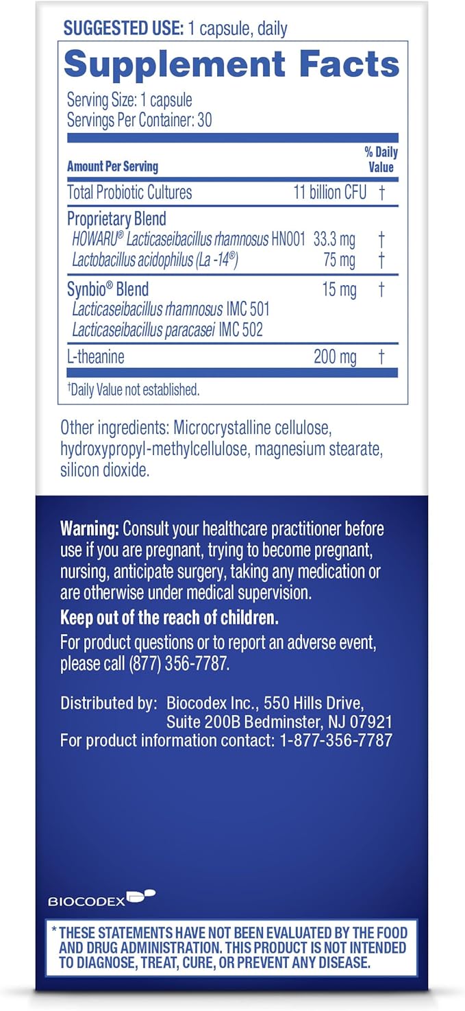 Florastor Probiotics for Women, Digest and De-Stress, Probiotics for Digestive Health, Vaginal Probiotic, and L-Theanine for Mind and Body Wellness, 30 Capsules