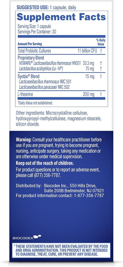 Florastor Probiotics for Women, Digest and De-Stress, Probiotics for Digestive Health, Vaginal Probiotic, and L-Theanine for Mind and Body Wellness, 30 Capsules