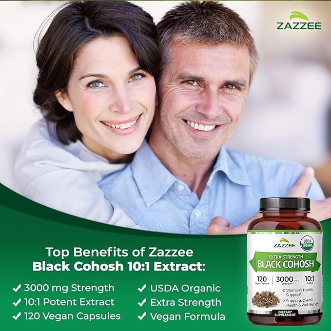 Organic Hormone Balance for Women | Organic Black Cohosh & Vitex Chasteberry Supplements for Women for Cycle Regulation Fertility Support & Overall Hormonal Balance | ISO Lab Tested (120 Servings)