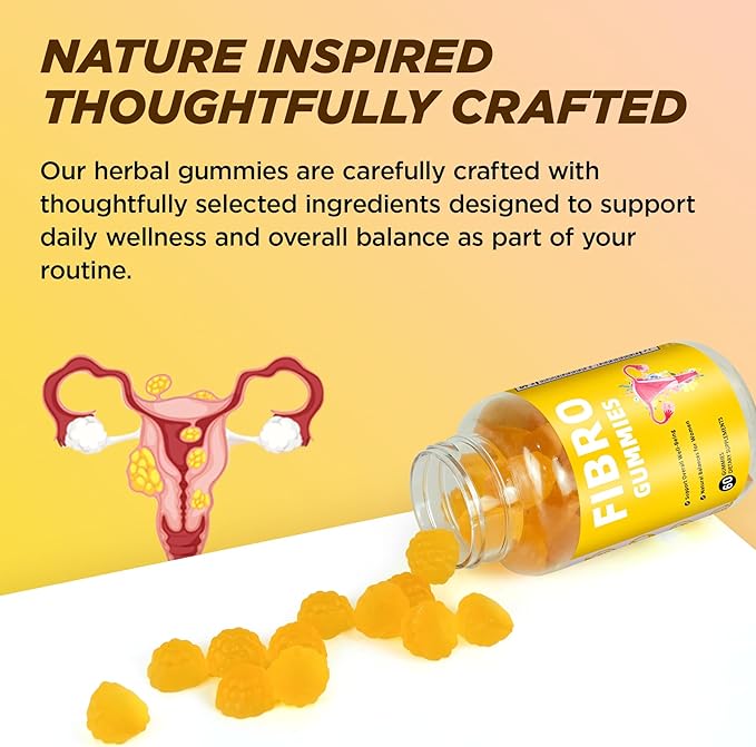 Aromlife Fibro Inositol Gummies, Natural Fibro Gummies with Folate & Vitamins B6 & B12, 60 Count Orange Flavor Womb Gummy for Daily Overall Balance