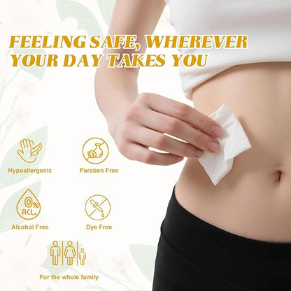 Feminine Wipes Individually Wrapped, Flushable Wipes Travel,Feminine Care Vaginal Wipes for Adult,Women, Girl and Homeless (Pack of 200,Chamomile)