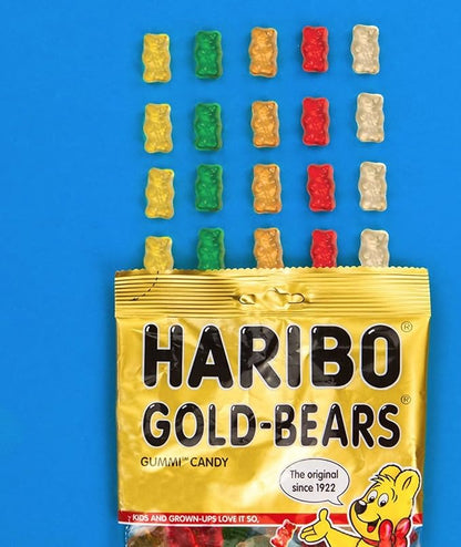 HARIBO Goldbears, Gummi Candy, 5 oz Bags (12 Packs) Assorted Flavors