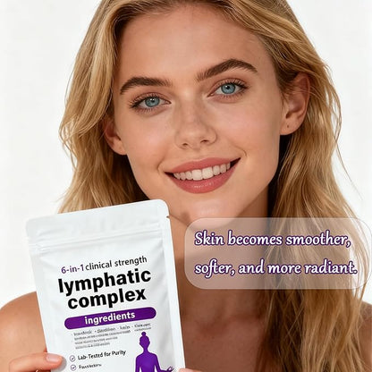 RESONA 6-in-1 Lymphatic Complex Capsules – Lymphatic Drainage Supplements, Balancing cortisol & Skin Vitality – Herbal Blend – 60 Capsules (1pc)