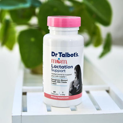 Dr. Talbot's Mom Probiotic Lactation Support Supplement - Herbal Blend of Fenugreek, Blessed Thistle, Milk Thistle, and More - 60 Capsules