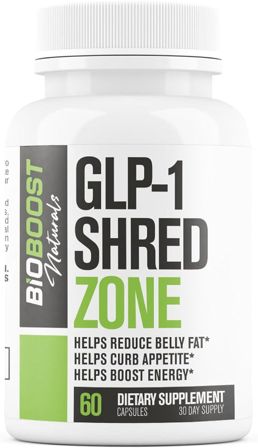 GLP-1 Shred Zone - Weight Loss Pills for Women & Men + Appetite Suppressant Support - Supports Healthy Pathways Associated with GLP-1 Activity - Fat Burner Supplement - 60 Capsules