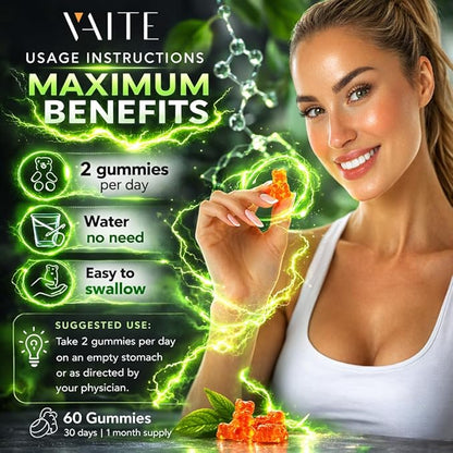 VAITE MSM Supplements for Men & Women 2000mg - Joint Support, Hair, Skin & Nails, Sulfur Supplement - Vegan, Non-GMO, Gluten-Free - Skip Hard-to-Swallow Capsules & Powder - Easy to Take 60 Gummies