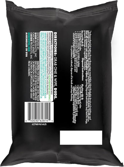 DUDE Wipes Mint Chill Travel Wipes - 6 Packs of 18 (108 Count) - Extra-Large Adult Flushable Wipes - Infused with Tea Tree Oil, Vitamin E, and Aloe - Septic and Sewer Safe