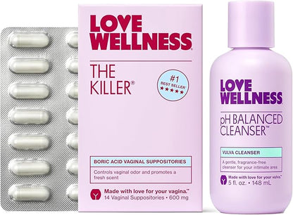 Love Wellness pH Balancing Cleanser & The Killer | Feminine Balance Duo | Supports Balanced pH, Intimate Health & Hygiene