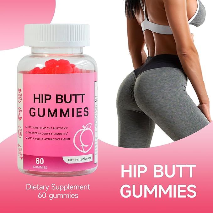 Laicuherb BBL Gummies for Women Curves-Berry Flaovr Booty Gummies with Vitamin A, C, B6, 60 Count Bear Shape Herbal Blend