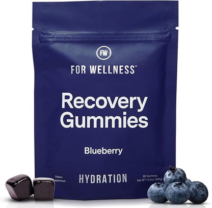 Electrolyte Recovery Gummies - Blueberry Flavor Hydration Gummies with VitaBlue - Blueberries & Electrolytes - Exercise Recovery, Energy Boost, Replenishment & Antioxidants Non-GMO, Vegan, 90ct