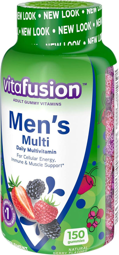 Vitafusion Men's Multivitamins | 150 Adult Gummies | with Vitamins A, B, C, D, E | Berry Flavor | Gluten Free Supplement