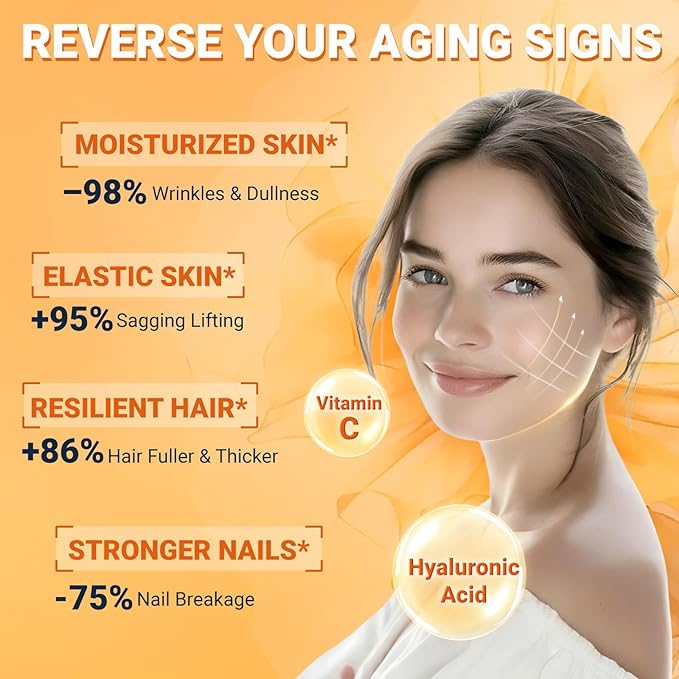DRFOSTER Multi Collagen Peptides Powder for Women Men with MSM + CS & D3 - Type I, II, III, V, X Hydrolyzed Collagen with Vitamin C & Hyaluronic Acid for Skin Hair Nails & Joint, Non-GMO, 35 Servings