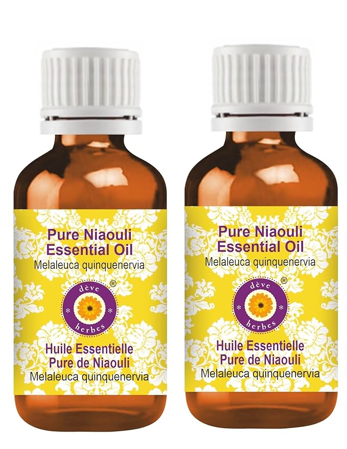 dève herbes Pure Niaouli Essential Oil (Melaleuca quinquenervia) Steam Distilled (Pack of Two) 100ml X 2 (6.76 oz)