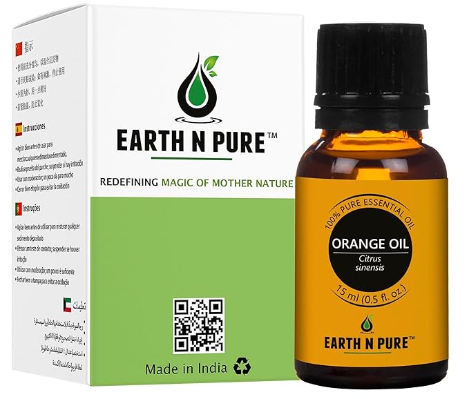 Earth N Pure Orange Essential Oil Natural and Therapeutic Grade 15 ml