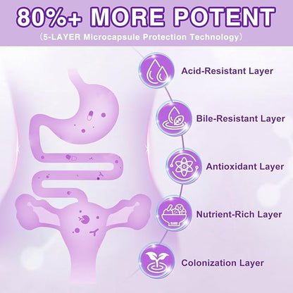ZEBORA Probiotics for Women Digestive Health with Enzymes, Prebiotics, Vaginal Probiotics, D Mannose & Cranberry, 100 Billion CFUs Probiotic for Gut Health & Urinary Tract Balance, 180 Veggie Capsules