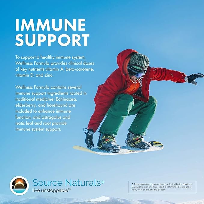 Source Naturals Wellness Formula Bio-Aligned Vitamins & Herbal Defense - Immune System Support Supplement & Immunity Booster* - 180 Tablets