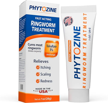 Anti Fungal Cream For Skin With 1% Tolnaftate - Ringworm Treatment For Humans - Effective Athletes Foot Treatment Cream - Nourished by 15+ Natural Oils & Botanicals - Made in USA - 1 oz
