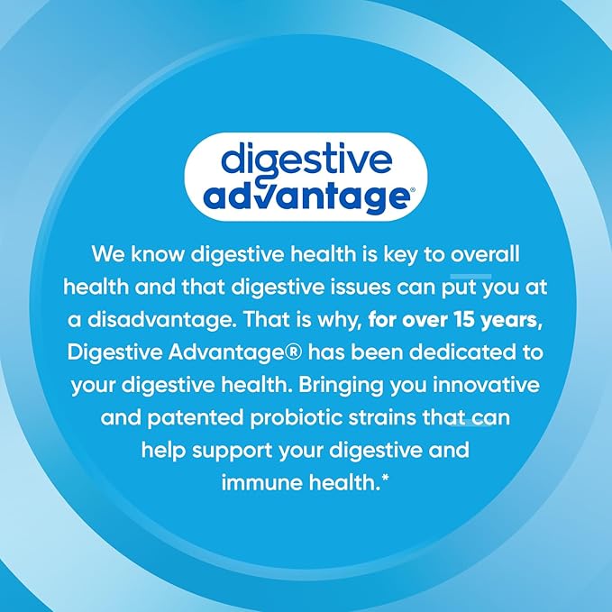 Digestive Advantage Probiotic Gummies For Digestive Health, Natural Fruit Flavors Vitamin D, Daily Probiotics For Women &Men Occasional Bloating, Minor Abdominal Discomfort & Gut Health, 80ct (2 Pack)