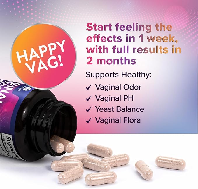 Vaginal Probiotics for Women pH Balance with Prebiotics - 50 Billion CFU - 10 Unique Feminine Strains, Cranberry & D-Mannose for Women's Probiotic Vag Health, Supplement Bottled in USA - 60 Capsules