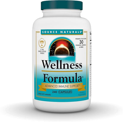 Source Naturals Wellness Formula Bio-Aligned Vitamins & Herbal Defense Advanced Immune Support* - Dietary Supplement & Immunity Booster - 240 Capsules