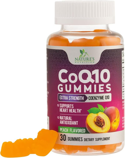CoQ10 Gummies - Coenzyme Q10 100mg Per Serving - 3X Strength, High Absorption, Antioxidant Supplements for Heart Health Support & Energy Production, Ultra Coq 10 Vitamins Supplement - 30 Gummies