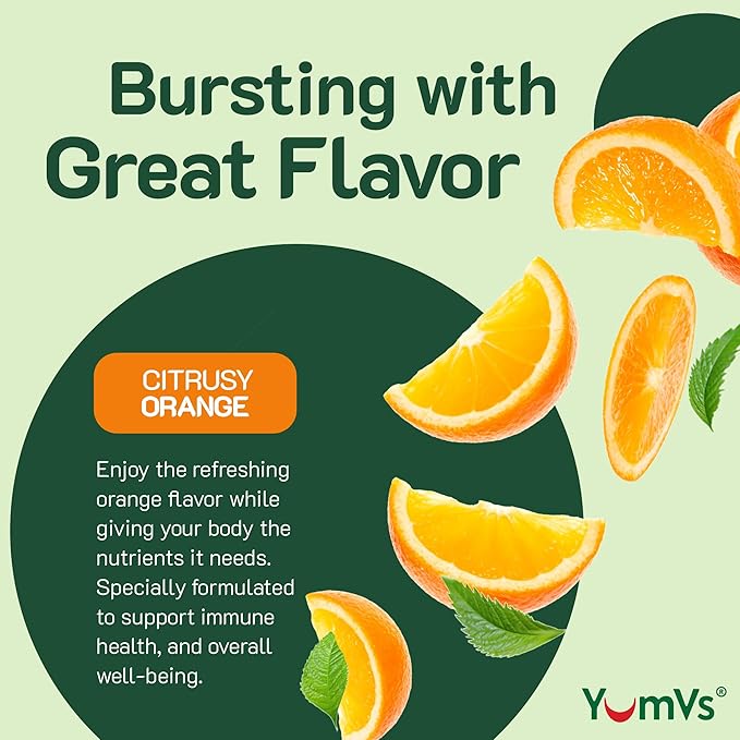 YUM-V'S Vitamin C Gummies for Adults - 250 mg Yummy Vitamin C Gummy - VIT C Gummies - Immune Support Supplement -Orange Flavored Kosher, Halal, Gluten Free (100 Count)
