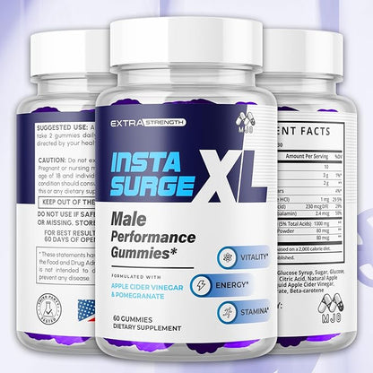(2 Pack) Insta Surge XL Gummies, Official InstaSurge XL Gummys with All Natural Ingredients, Insta SurgeXL Advanced Formula Health Supplement Max Strength Active Lifestyle Multivitamin (120 Gummies)
