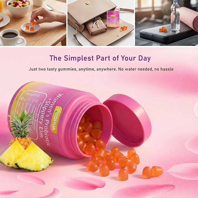 Premium Feminine Balance Gummies for Women - 60 Gummies, Hawaiian Pineapple Flavor - with Probiotics & Vitamin C - Supports Feminine Wellness & Healthy Balance - Gluten Free, Vegan（30 Servings）（Q2）