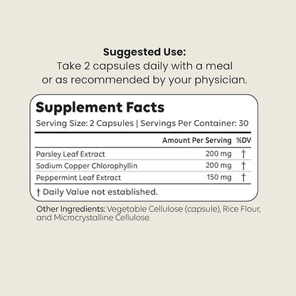 BodyDEO Body Deodorant Pills with Chlorophyll, Parsley & Peppermint – 60 Capsules – Internal Deodorant Pills for Women & Men – Body Odor Eliminator & Deodorizing Supplement for Total Freshness