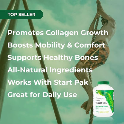 Youngevity Ultimate Gluco-Gel -for Tendons, Bones & Cartilage | Contains Glucosamine, Gelatin & Manganese | 240 Capsules | 2 Bottles