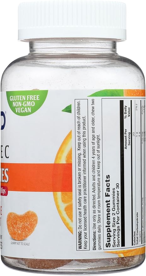 ZAND Orange C Gummies Immune Support for Adults & Kids with Vitamin C, Acerola & Rose Hips 60ct, 30 Serv. (8404327)