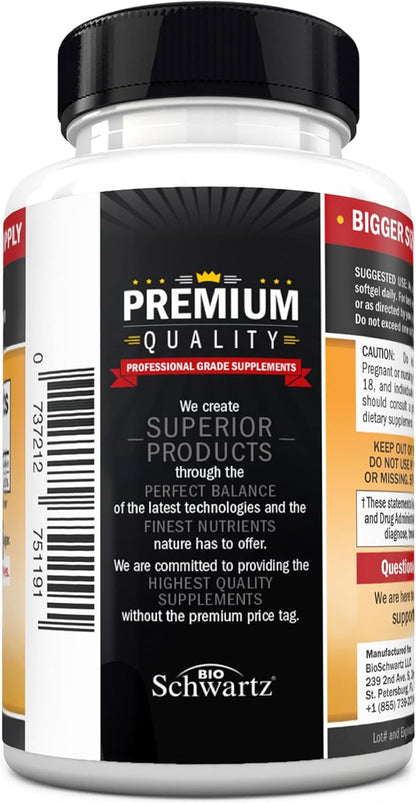 Vitamin D3 5000 IU (125 mcg) Natural Immune Support Supplement, Bone Strength, Healthy Muscle Function, with Olive Oil for Highest Absorption, Gluten Free & Non-GMO, 1 Year Supply, 360 Softgels
