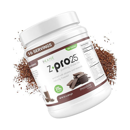 Z-Pro25 Protein Powder, 23.7 oz, 16 Servings – 25g Casein & Whey Blend – Low-Carb, High-Protein Meal Replacement Shake – Muscle Recovery & Weight Management - 21 Vitamins & Minerals – Chocolate