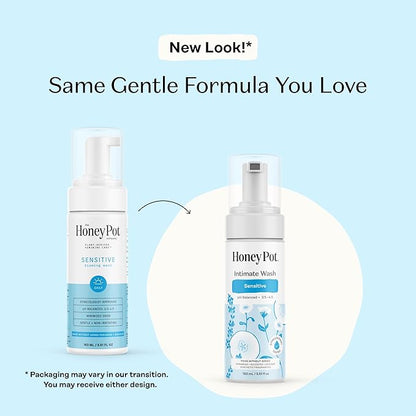 The Honey Pot Company - Sensitive Feminine Wash - Herbal Infused - PH Balanced Plant Based Natural Hygiene Products - 5.51 Fluid Oz