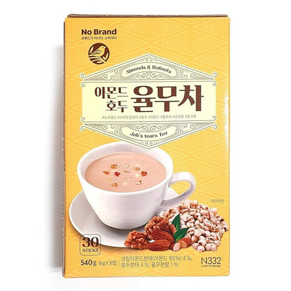 LENITH Korean Almond Walnut Job’s tear Tea Yulmu Cha Powder Meal Replacement Shake Breakfast Simple Meal 30T 율무차/Total 540g
