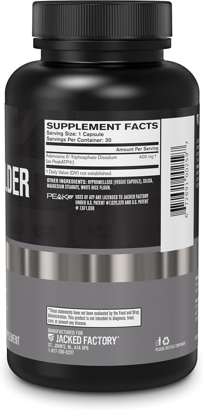 Jacked Factory Muscle Builder Bundle – Peak ATP Muscle Builder (30 Capsules) & HMB + Leucine Capsules (2g L-Leucine, 1g HMB) (180 Capsules) – Muscle Growth, Strength, Lean Muscle & Recovery Support