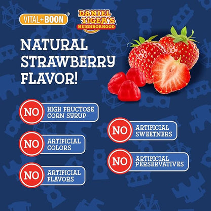 Vital+Boon Daniel Tiger - Kids Melatonin Gummies for Children Ages 3 & Up (60 Count) Sleep Gummies for Kids Supports Natural Sleep Non Habit Forming - Vegan, Non GMO Gluten Free Gummy