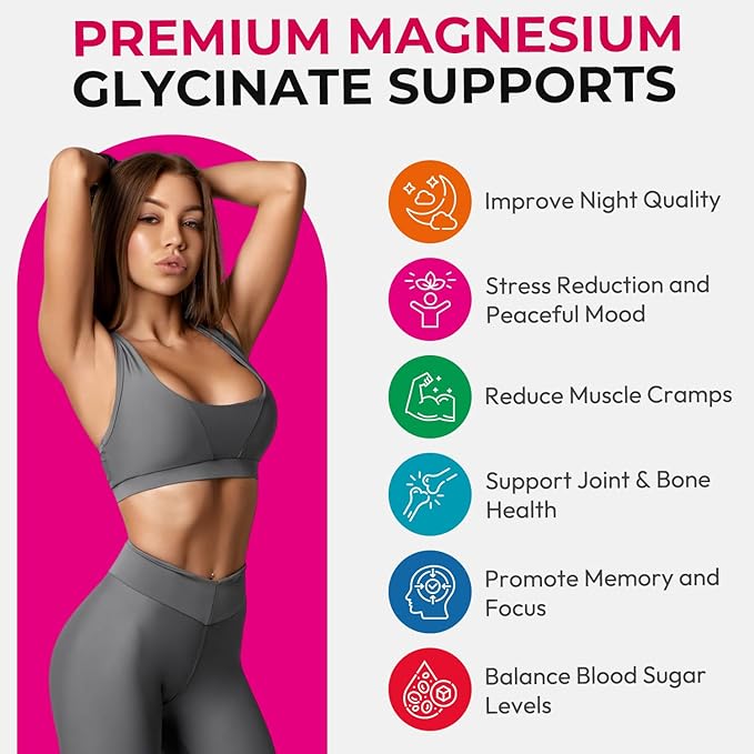 Magnesium Glycinate Gummies 600mg, High Absorption Magnesium Gummies, Black Currant Oil, Calcium, Vitamin B6, Sugar Free Chews for Adults & Kids Relaxation, Stress Relief, Night Rest