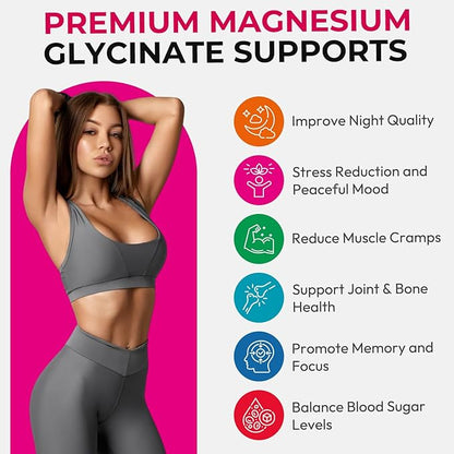 Magnesium Glycinate Gummies 600mg, High Absorption Magnesium Gummies, Black Currant Oil, Calcium, Vitamin B6, Sugar Free Chews for Adults & Kids Relaxation, Stress Relief, Night Rest