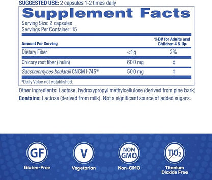 Florastor Select Pro+Pre Daily Probiotic and Prebiotic Supplement for Women and Men, Boosts Good Bacteria, Saccharomyces Boulardii CNCM I-745 (30 Capsules) (Pack of 2)