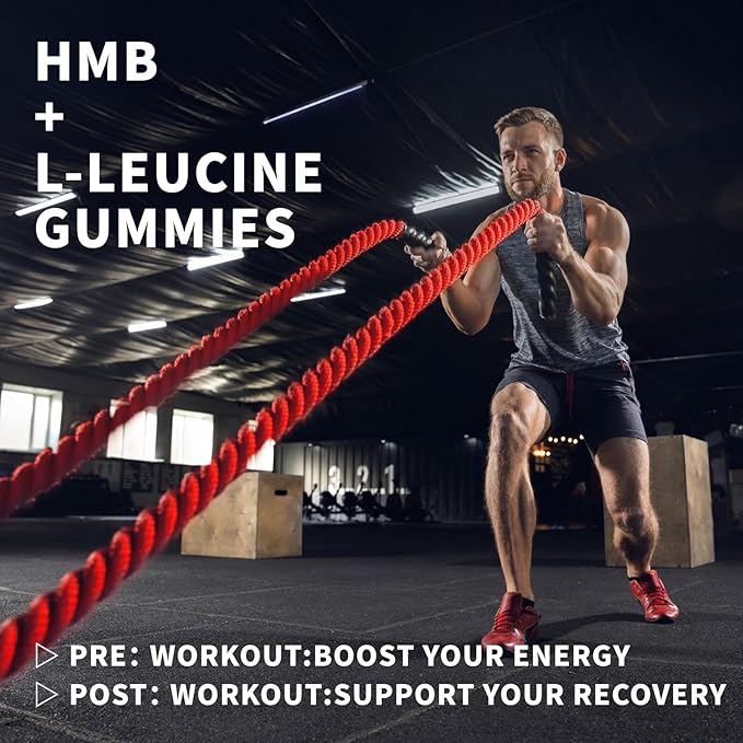 HMB and L-Leucine Gummies, 3000mg,Sugar Free,HMB Supplements for Men&Women with Trehalose, for Muscle Growth, Muscle Relief and Workout Recovery, Apple Flavor, 90 Gummies